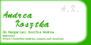 andrea kosztka business card